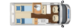 Hymercar Free 602 Campervan mit Einzelbetten layout