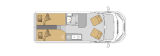 Campervan Moovea 60EB mit Einzelbetten layout
