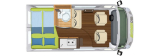 Hymercar Campervan Ayers Rock mit Aufstelldach layout