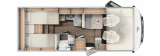 Carado I338 Pro+ Edition mit Einzelbetten und Garage layout