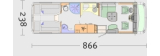 Concorde Carver 840L mit Einzelbetten und Garage layout