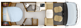 Rapido C86 Night Edition mit Queensbett und Garage layout