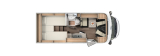 Carado Van V337 Pro MJ24 Edition mit Einzelbetten und Garage layout
