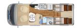 Hymer MLT 570 Xperience mit Einzelbetten und Garage layout