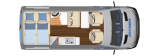 Hymercar Free 600 Campus mit Aufstelldach layout