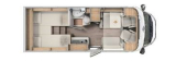 Carado V347 Pro+ Edition MJ26 mit Einzelbetten und Garage layout