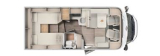 Carado T328 Pro+ Edition MJ26 mit Einzelbetten und Garage layout