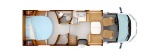 Rapido 696F mit Queensbett und Garage layout