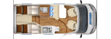 Hymer Exsis T474 mit Einzelbetten und Garage layout