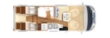 Hymer Exsis I580 Pure mit Einzelbetten und Garage layout