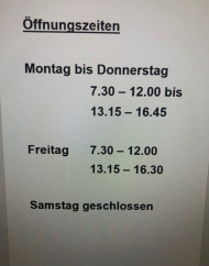 Neue Öffnungszeiten