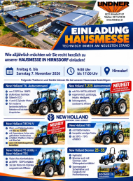 Hausmesse Landmaschinen 6. und 7. November 2026 in Hirnsdorf